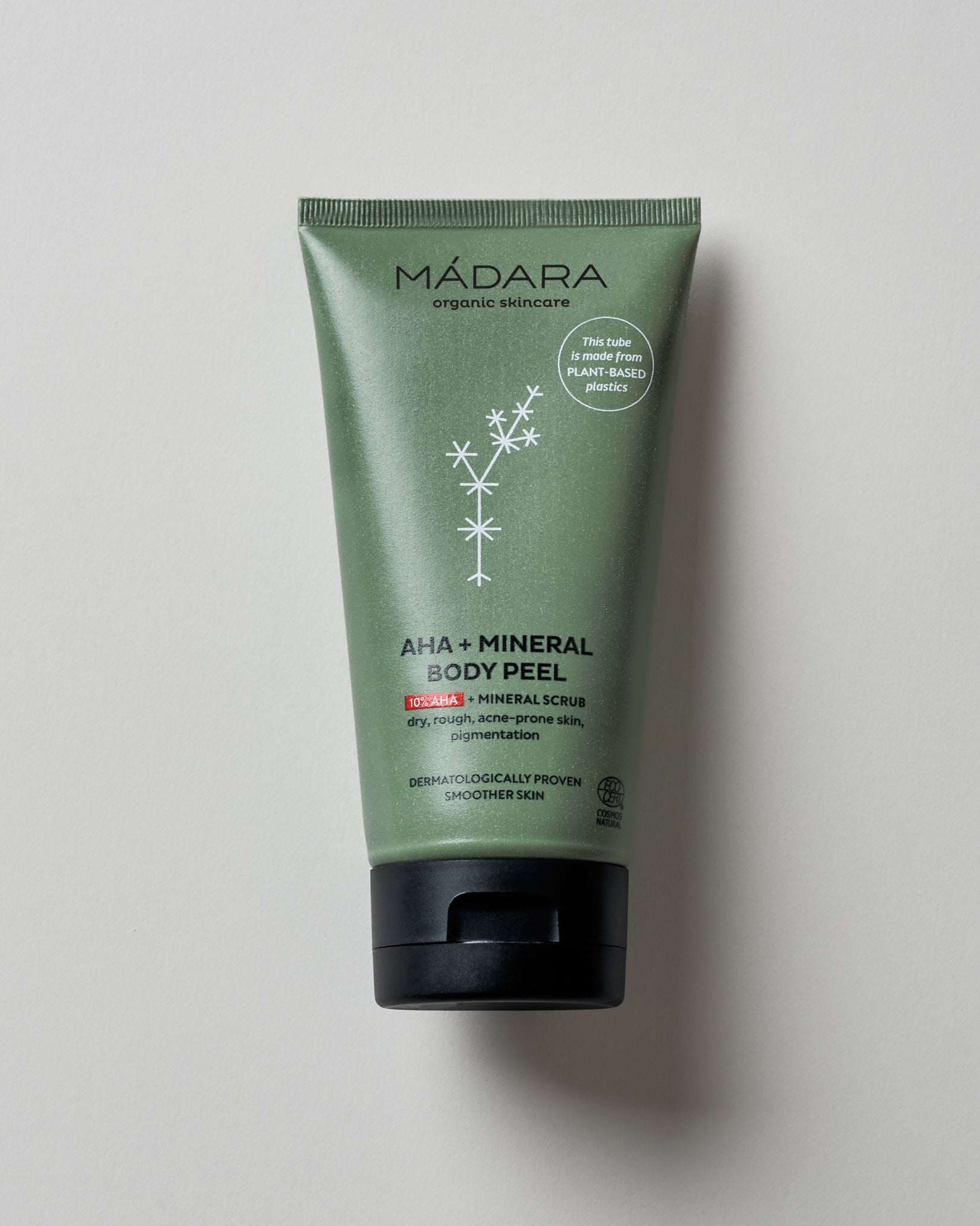 MΓDARA Organic Skincare aha mineral body peel A1252 product photo on plain background.