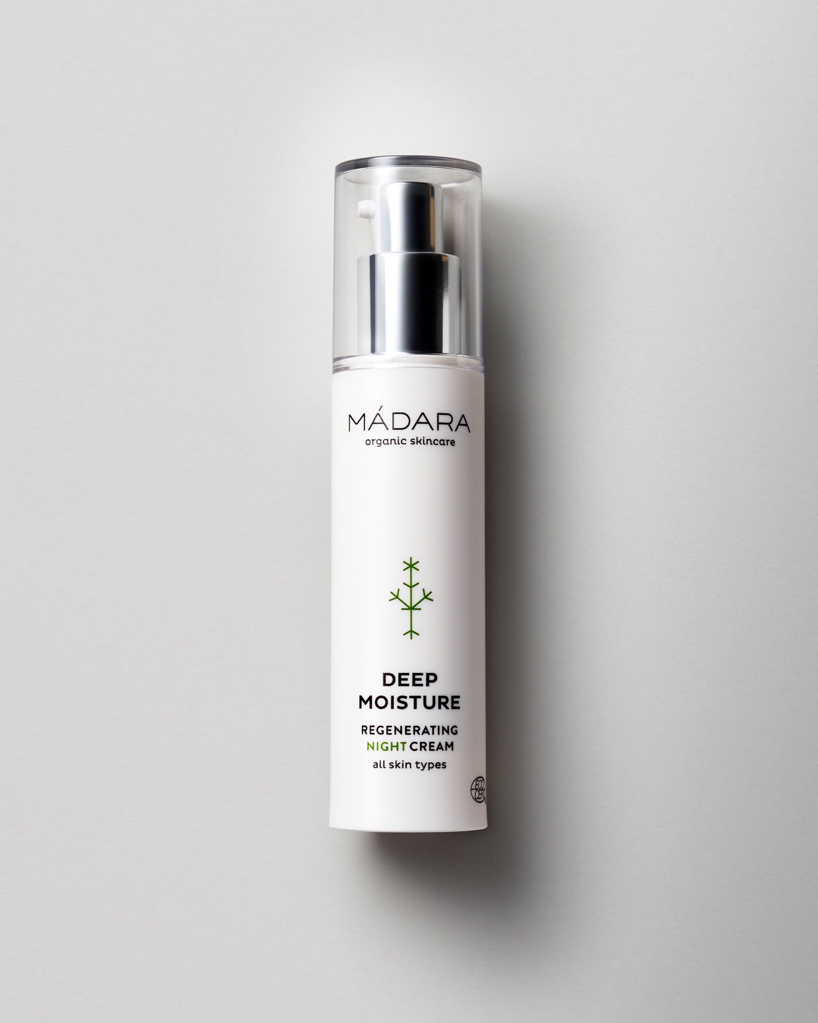 MÁDARA Organic Skincare deep moisture regenerating night cream A2241 face cream product photo on plain background.