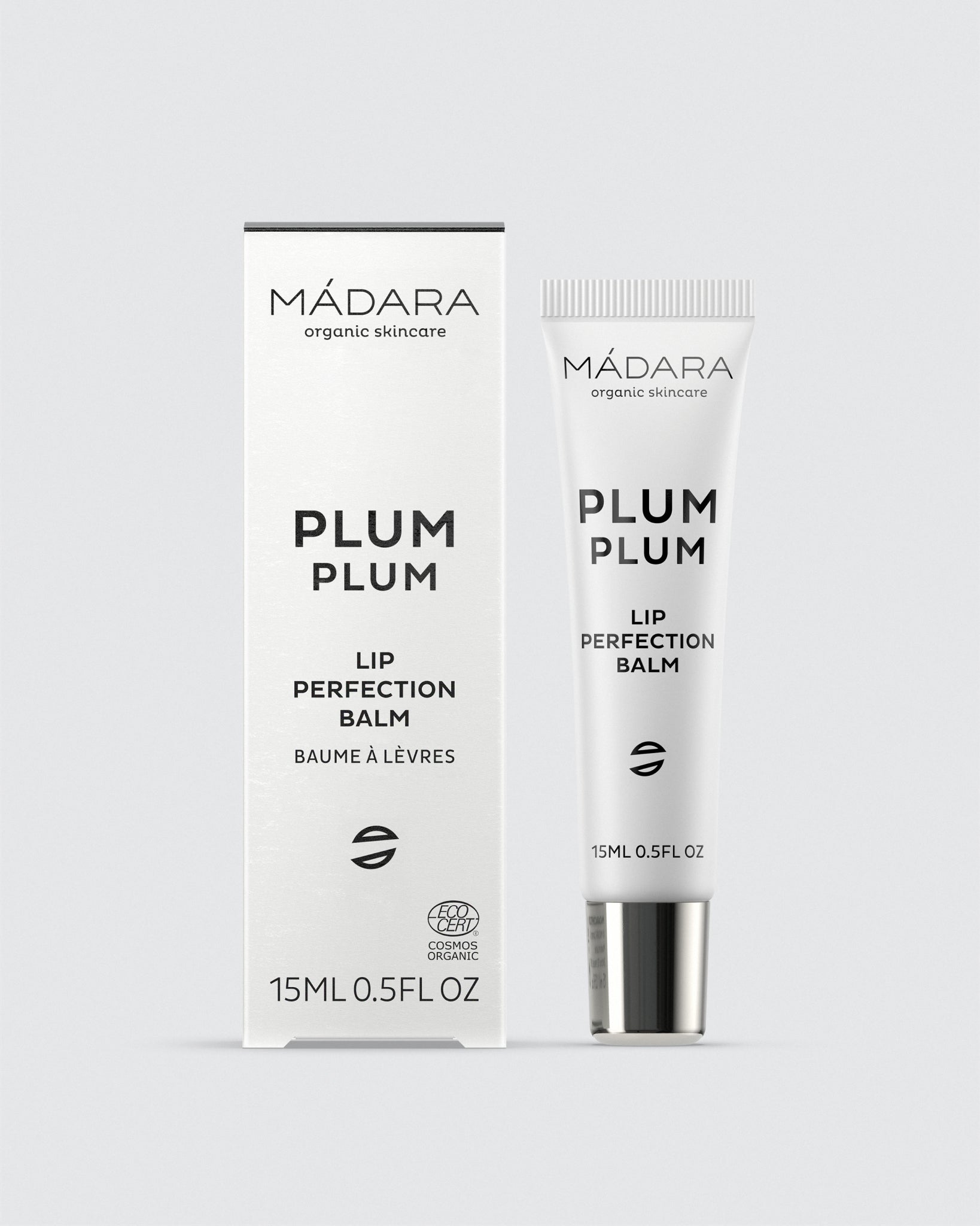 MÁDARA Organic Skincare rejuvenating lip balm A2291 balm product photo on plain background.
