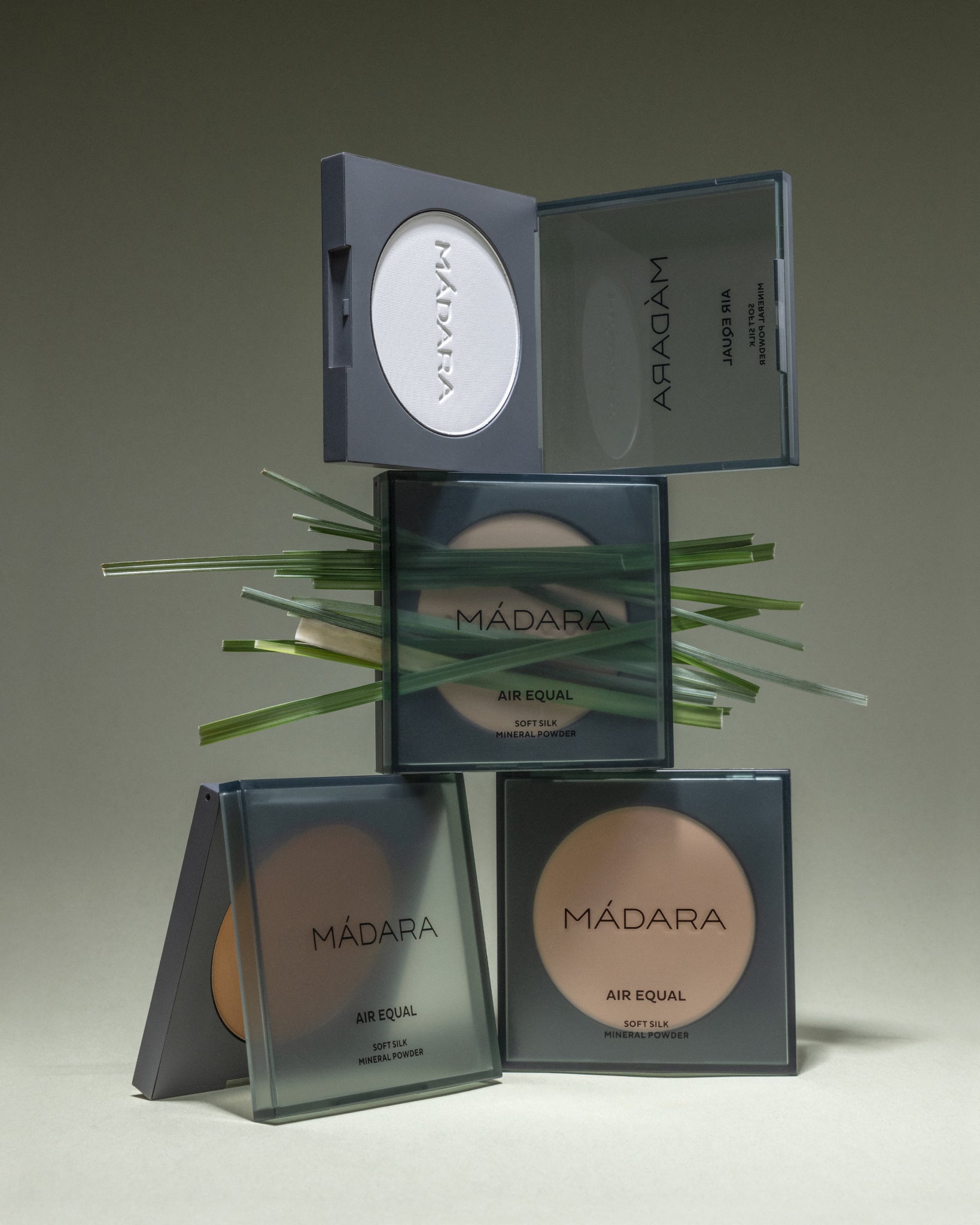 MÁDARA Organic Skincare air equal powder shades A6803 product photo on plain background.