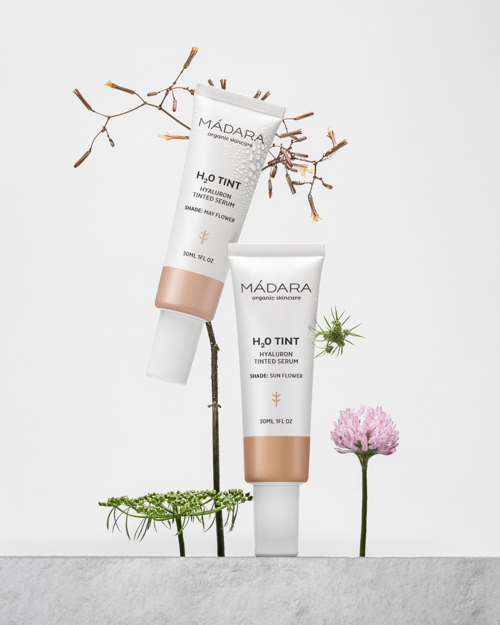 MÁDARA Organic Skincare may flower sun flower A3512 product photo on plain background.