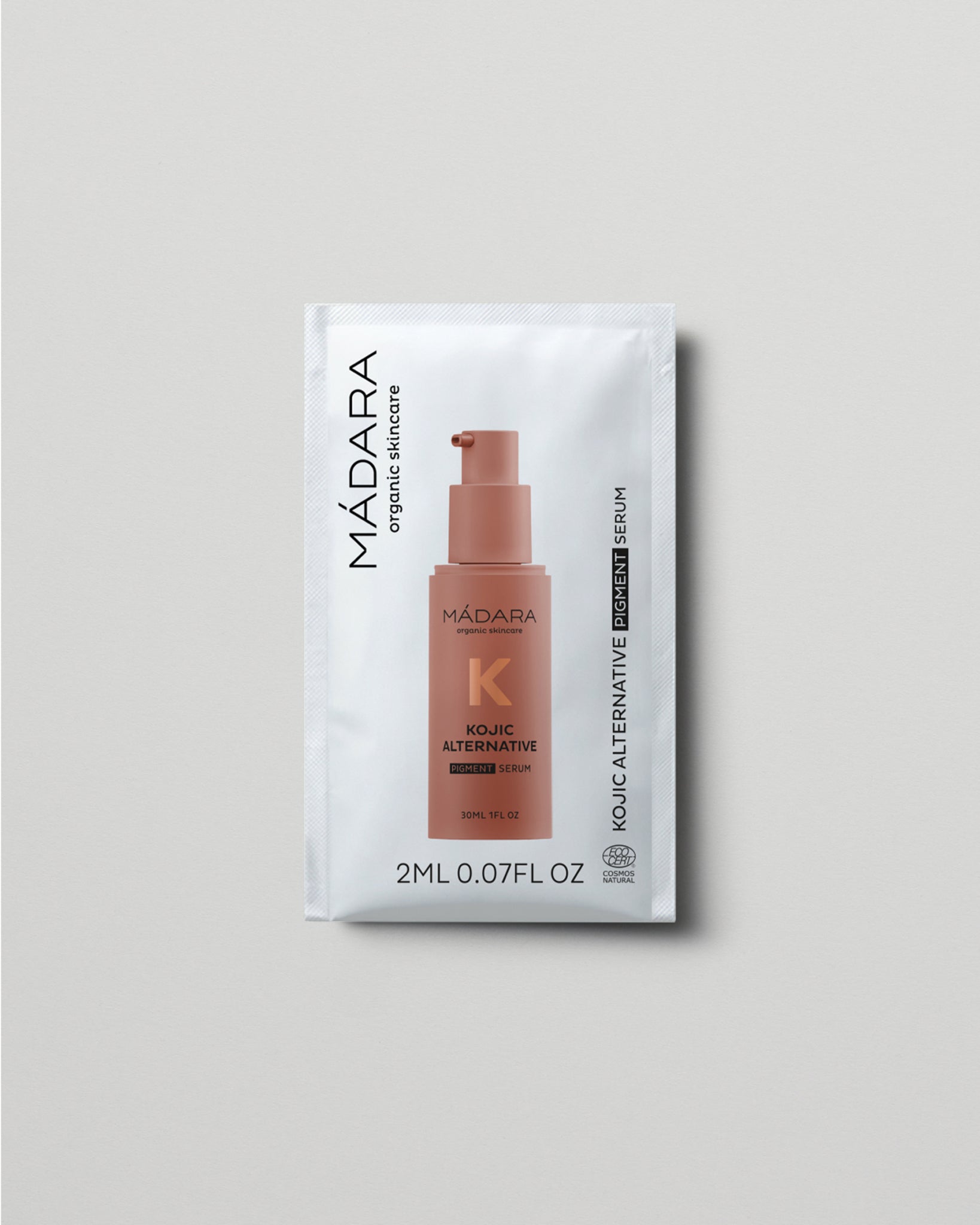 MÁDARA Organic SkincareSC madara kojic alternative pigment serum 2ml serum product photo on plain background.
