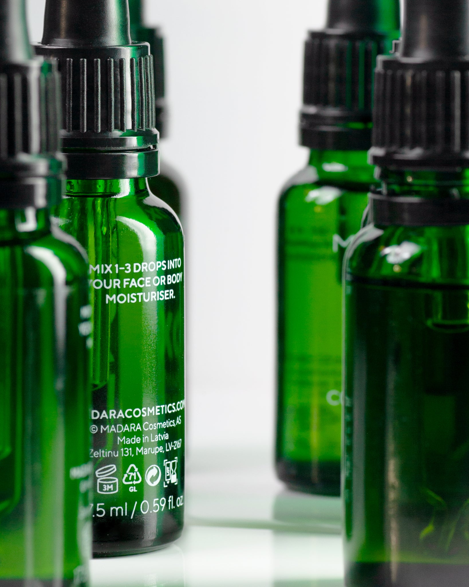 MÁDARA Organic Skincare concentrate bottle A3255 product photo on plain background.