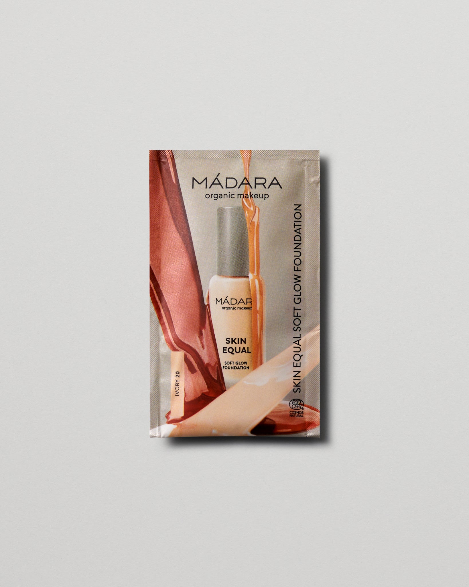 MÁDARA Organic Skincare soft glow foundation spf15 ivory 2ml SC6053 2 foundation product photo on plain background.